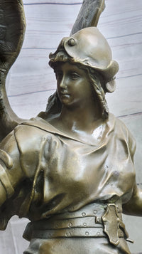 Winged Warrior Angel Archangel w/ Sword Bronze 37" x 13"