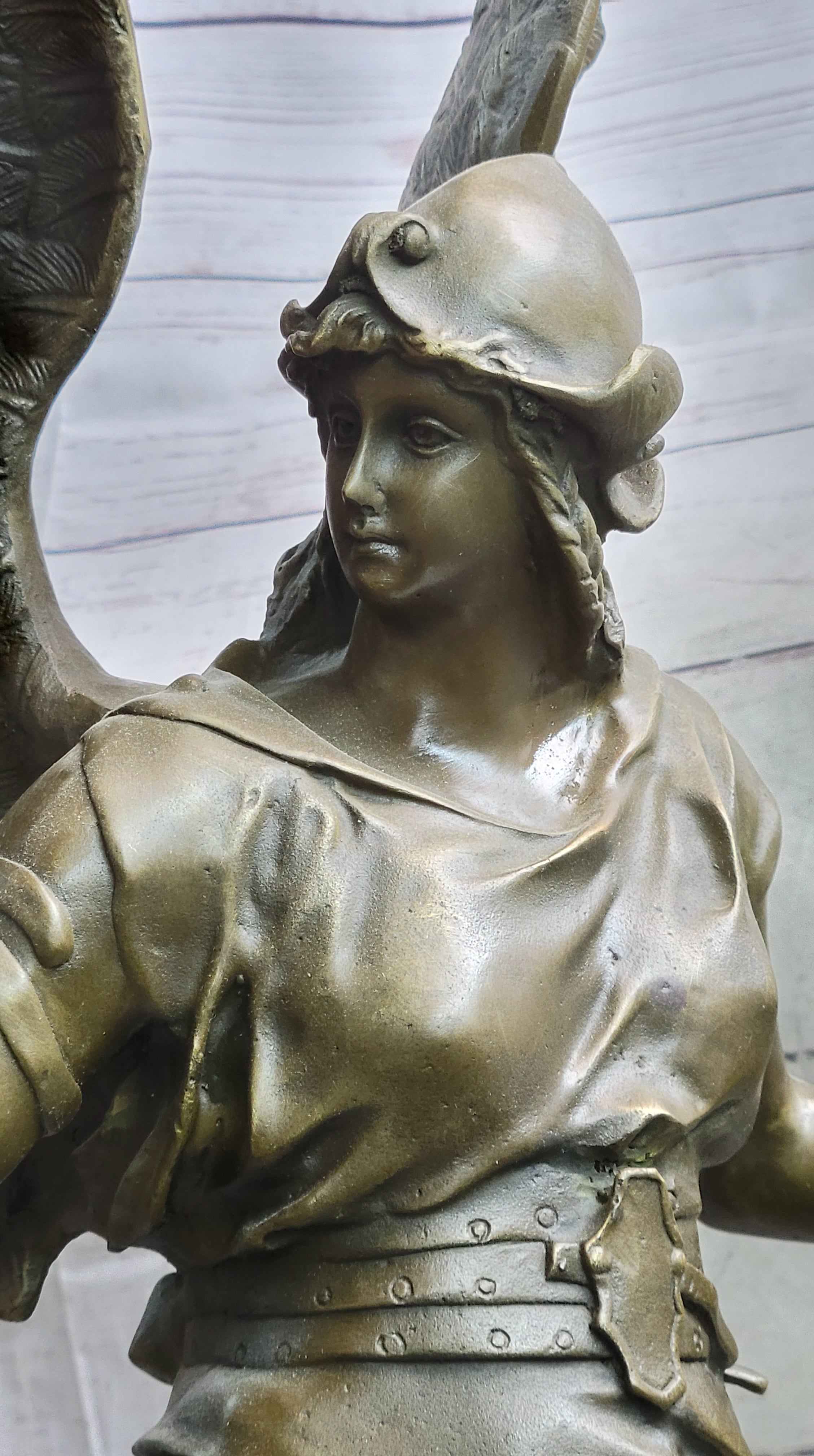 Winged Warrior Angel Archangel w/ Sword Bronze 37" x 13"