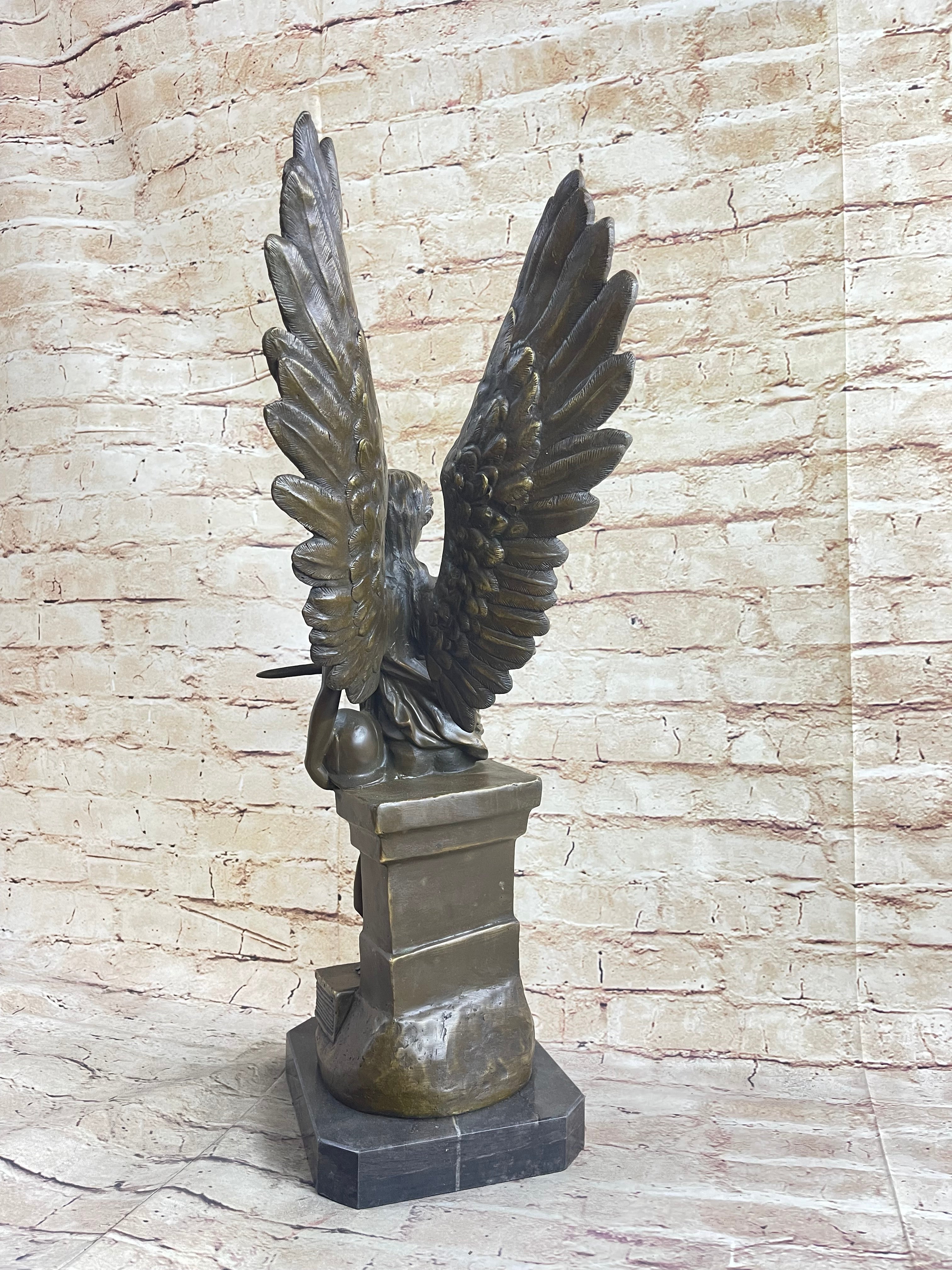 Winged Angel Warrior Goddess Nike Victory Bronze Sculpture