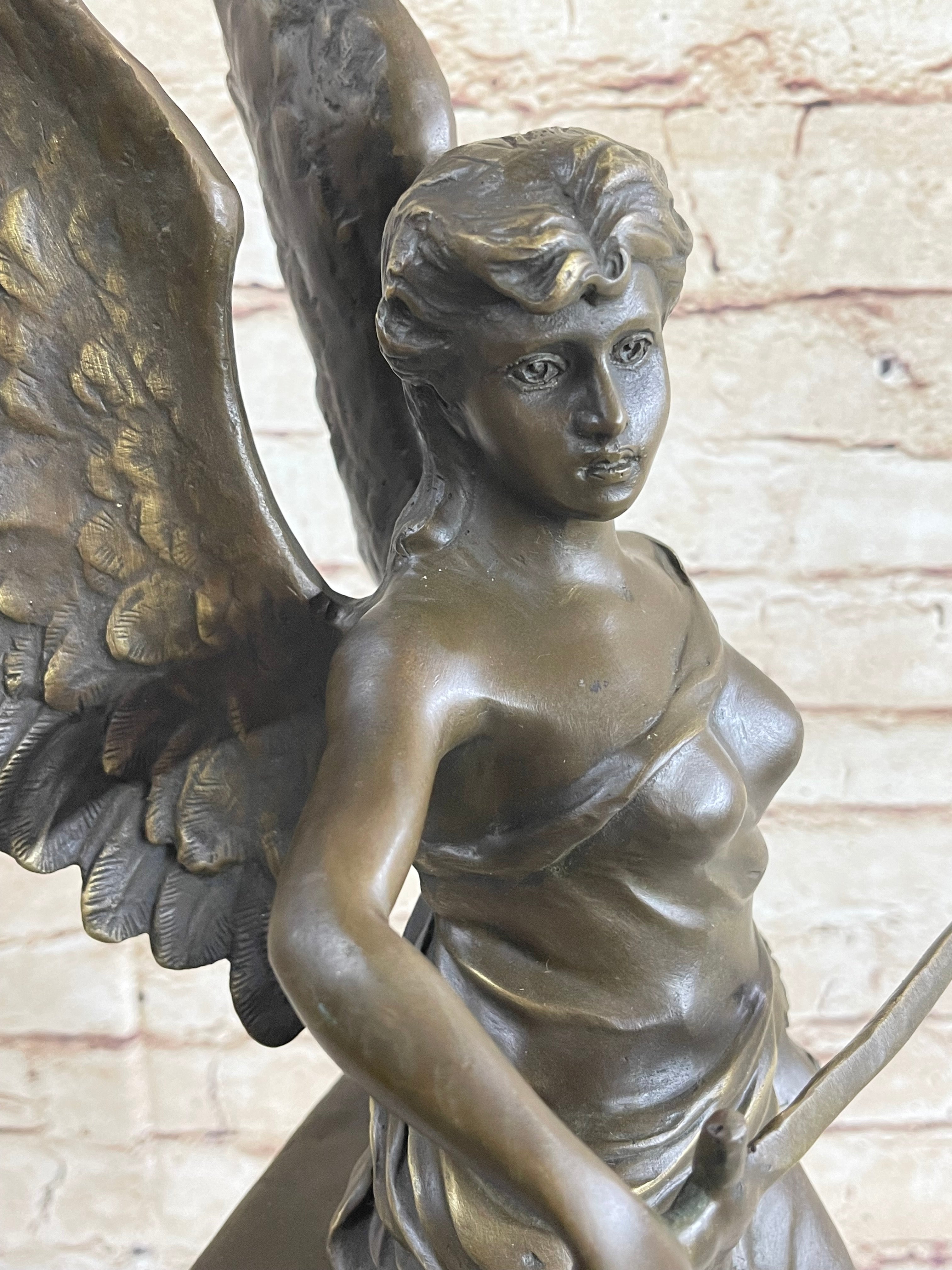 Winged Angel Warrior Goddess Nike Victory Bronze Sculpture