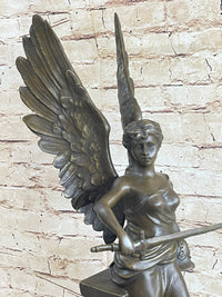Winged Angel Warrior Goddess Nike Victory Bronze Sculpture