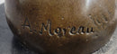 Bronze Sculpture of Winged Female Angel with Wreath & Trumpet