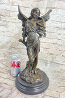Fantasy Bronze Fairy Girl Sculpture Figure Signed Art