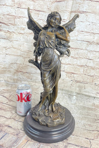 Fantasy Bronze Fairy Girl Sculpture Figure Signed Art