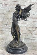 Fantasy Bronze Fairy Girl Sculpture Figure Signed Art