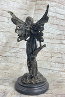 Fantasy Bronze Fairy Girl Sculpture Figure Signed Art