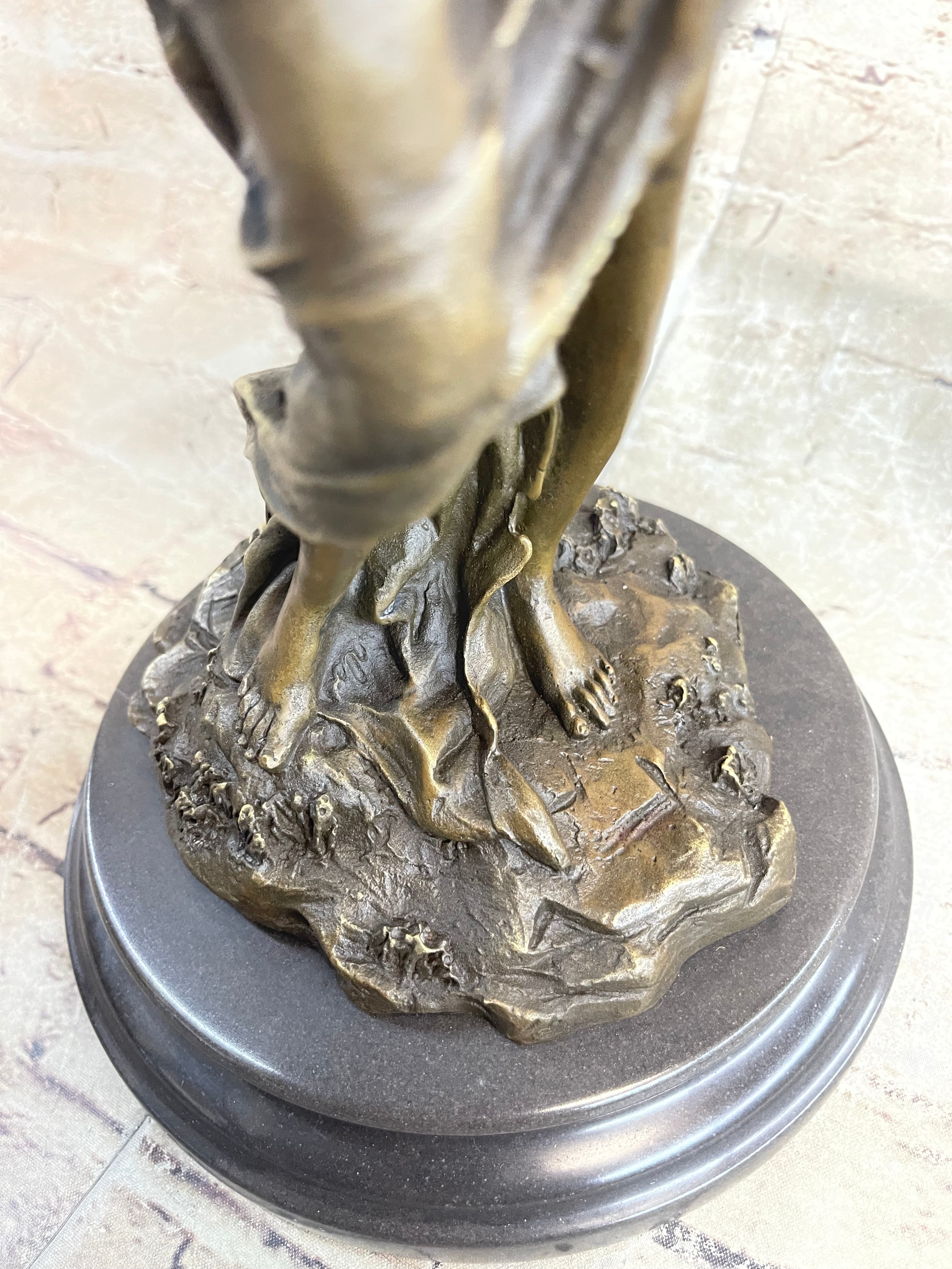 Fantasy Bronze Fairy Girl Sculpture Figure Signed Art
