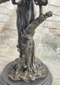 Fantasy Bronze Fairy Girl Sculpture Figure Signed Art