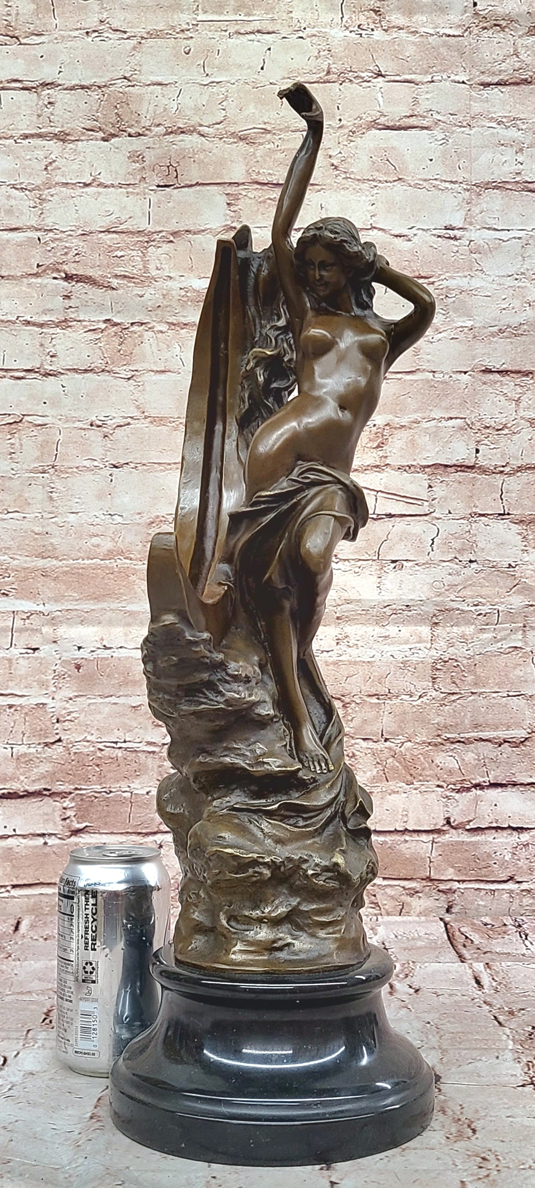 Art Nouveau Bronze Maiden on the Moon by Milo