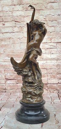 Art Nouveau Bronze Maiden on the Moon by Milo