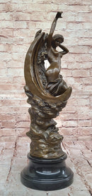 Art Nouveau Bronze Maiden on the Moon by Milo