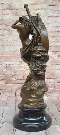 Art Nouveau Bronze Maiden on the Moon by Milo