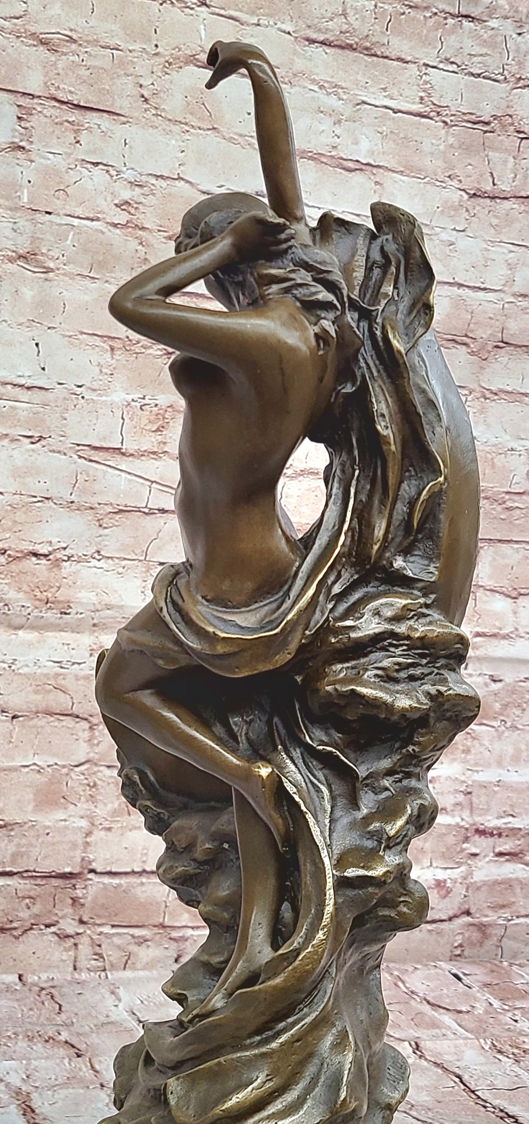 Art Nouveau Bronze Maiden on the Moon by Milo