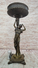 Art Nouveau Flowerpot Stand Bronze Luxury Figure