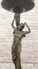 Art Nouveau Flowerpot Stand Bronze Luxury Figure