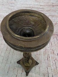 Art Nouveau Flowerpot Stand Bronze Luxury Figure
