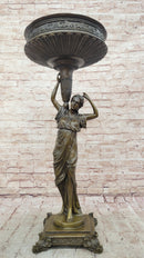 Art Nouveau Flowerpot Stand Bronze Luxury Figure