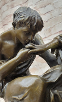 Lovers Romantic Couple Kissing Bronze Sculpture 14" x 16"