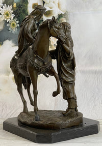 Orientalist Bronze – Arab Horseman and Lady on Horseback