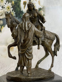 Orientalist Bronze – Arab Horseman and Lady on Horseback