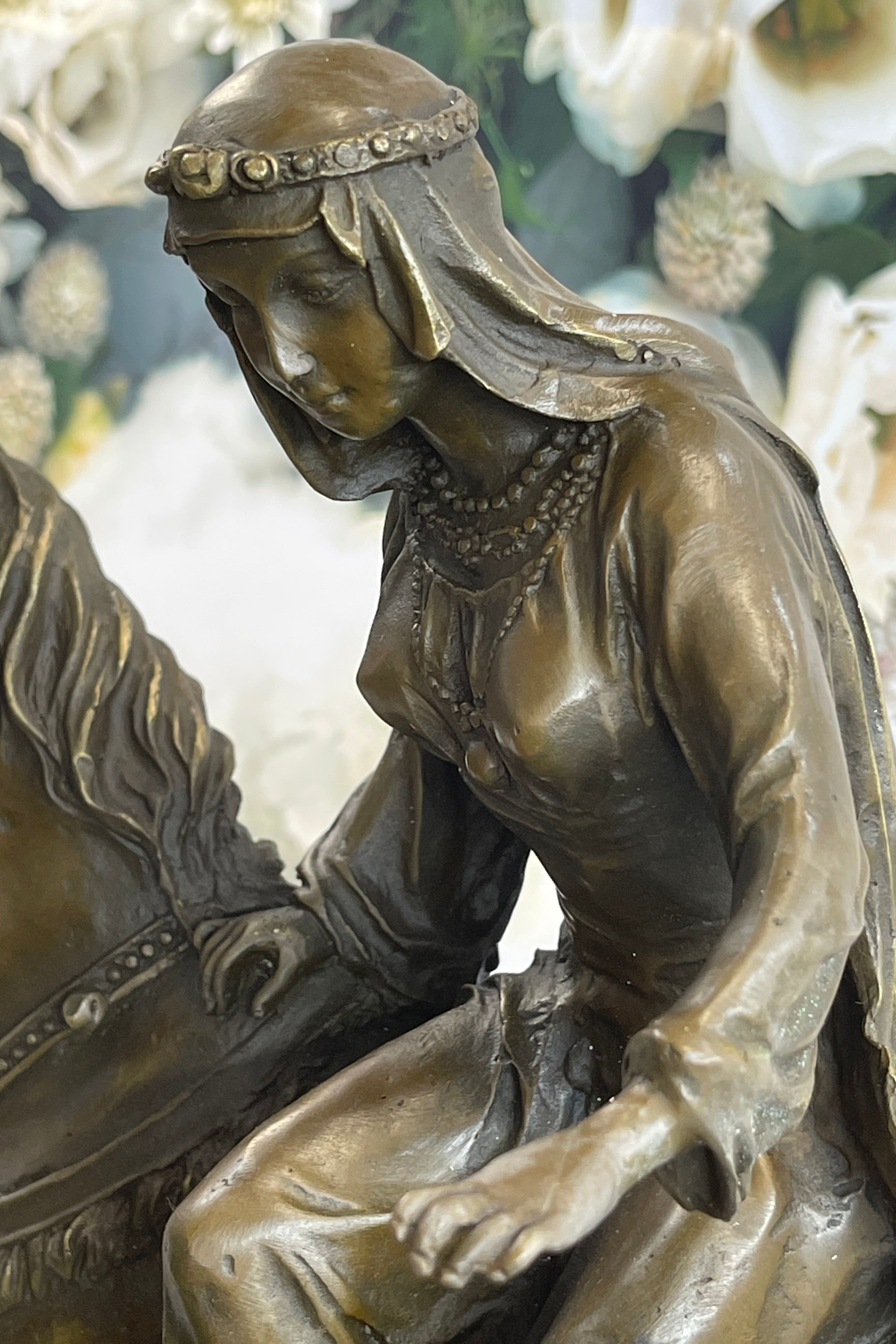 Orientalist Bronze – Arab Horseman and Lady on Horseback