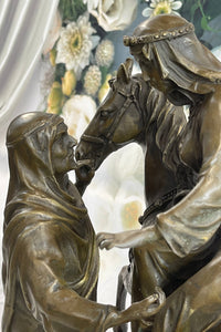 Orientalist Bronze – Arab Horseman and Lady on Horseback