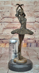 Ballerina Ballet Dancer 5th Position Bronze Sculpture Marble Base