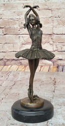 Ballerina Ballet Dancer 5th Position Bronze Sculpture Marble Base