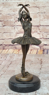 Ballerina Ballet Dancer 5th Position Bronze Sculpture Marble Base