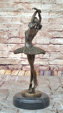 Ballerina Ballet Dancer 5th Position Bronze Sculpture Marble Base