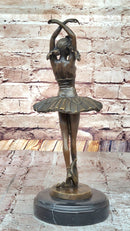Ballerina Ballet Dancer 5th Position Bronze Sculpture Marble Base