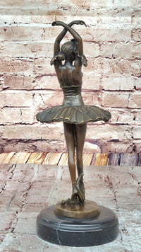 Ballerina Ballet Dancer 5th Position Bronze Sculpture Marble Base