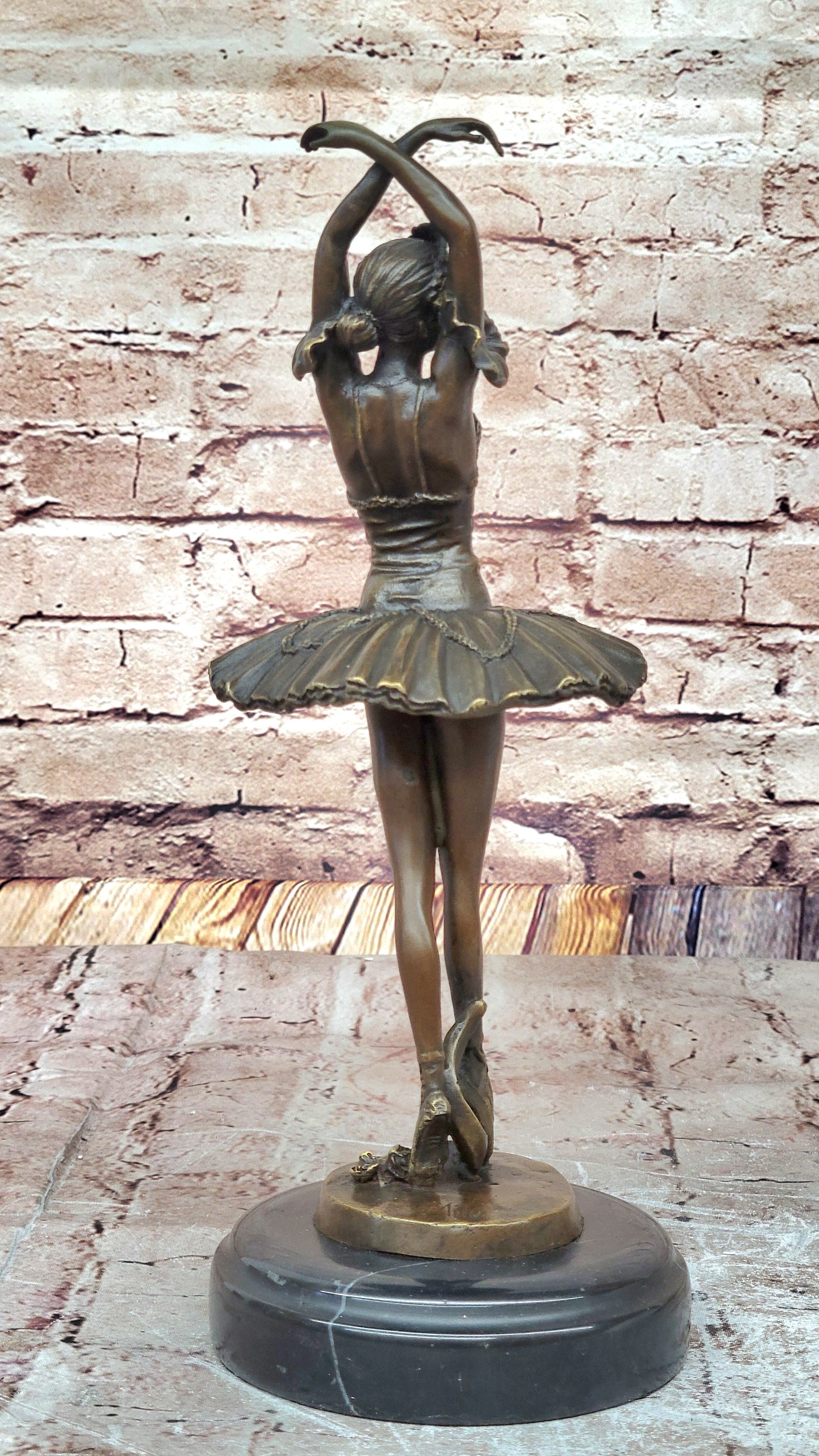 Ballerina Ballet Dancer 5th Position Bronze Sculpture Marble Base