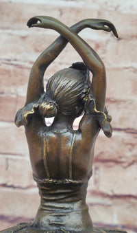 Ballerina Ballet Dancer 5th Position Bronze Sculpture Marble Base