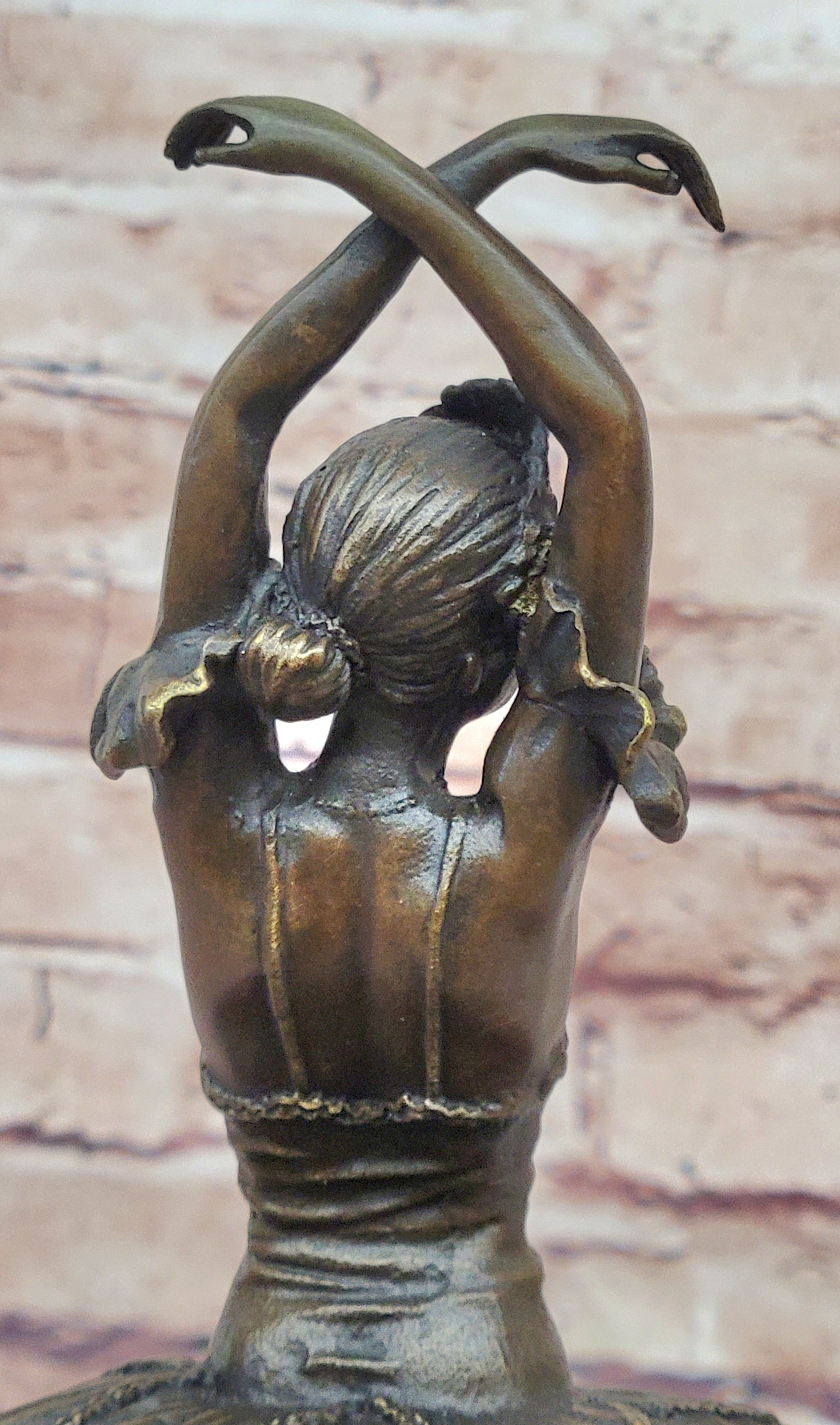 Ballerina Ballet Dancer 5th Position Bronze Sculpture Marble Base