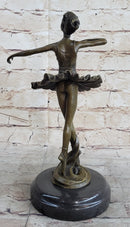 Young Girl Ballerina Ballet Dancer Bronze Metal Sculpture Milo