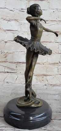 Young Girl Ballerina Ballet Dancer Bronze Metal Sculpture Milo