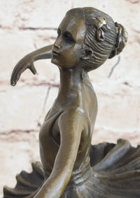 Young Girl Ballerina Ballet Dancer Bronze Metal Sculpture Milo