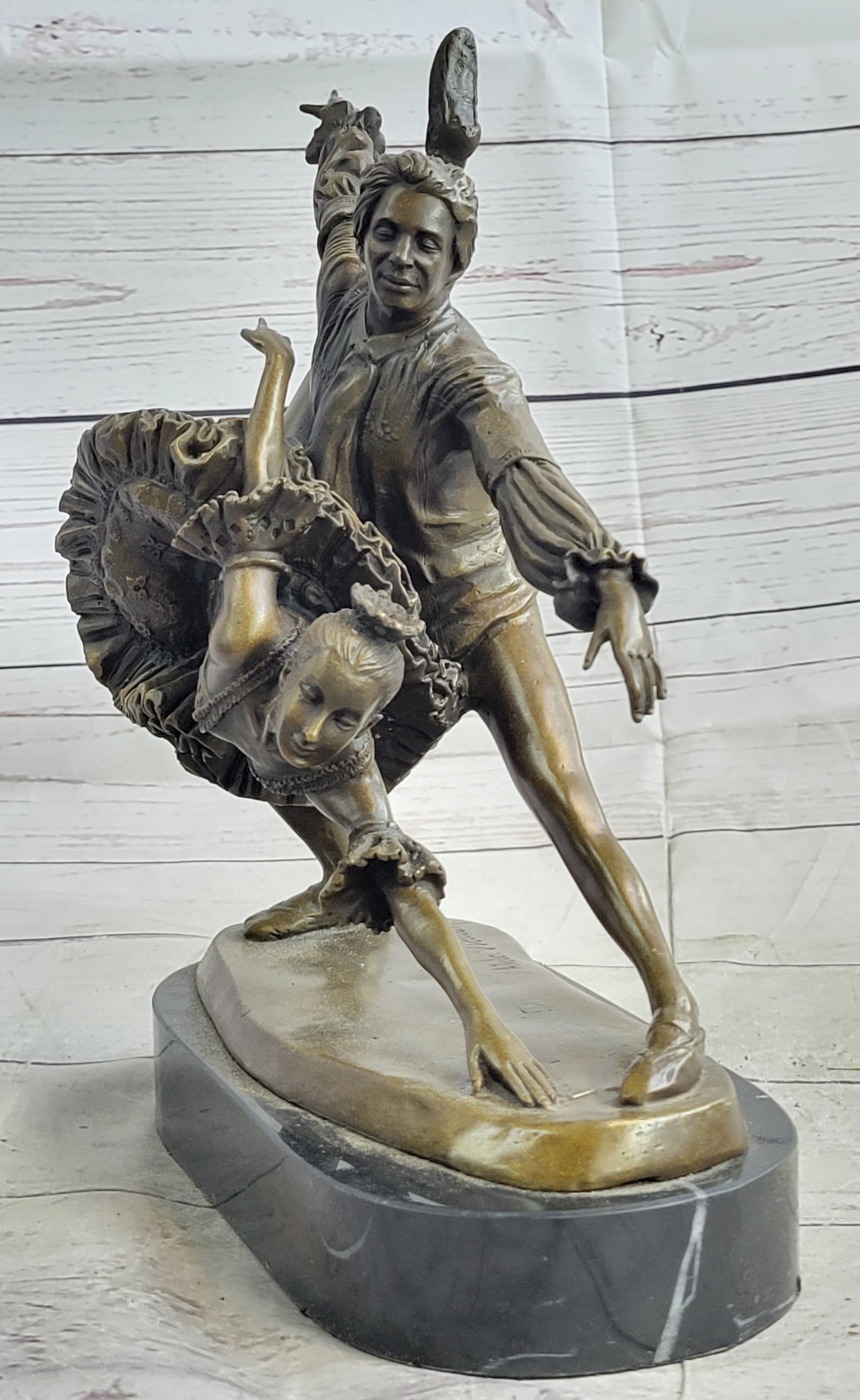Two Russian Ballerinas Bronze Sculpture by Aldo Vitaleh