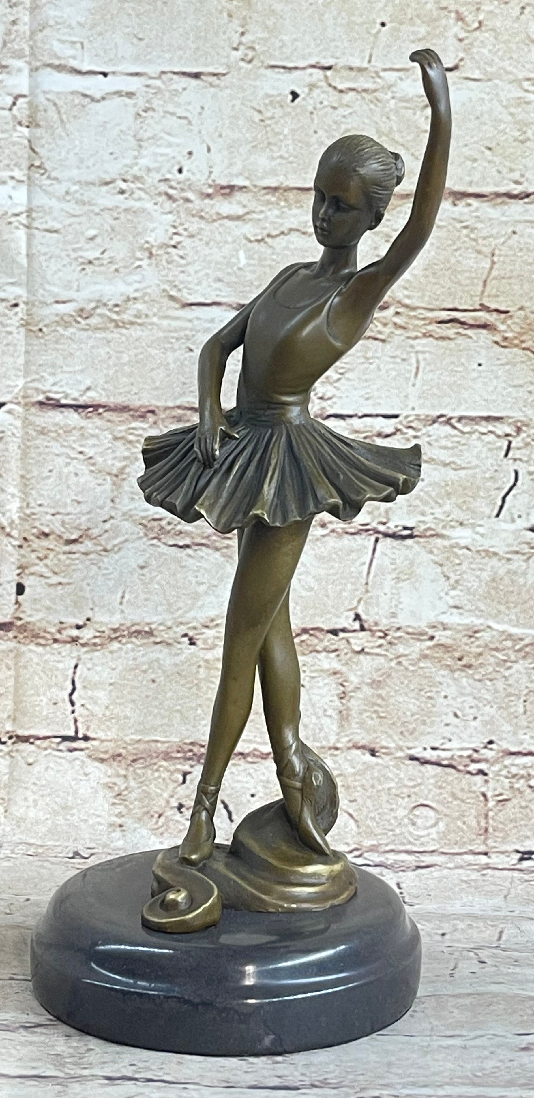 Prima Ballerina Dancer Figure Bronze 12" x 5" Marble Base