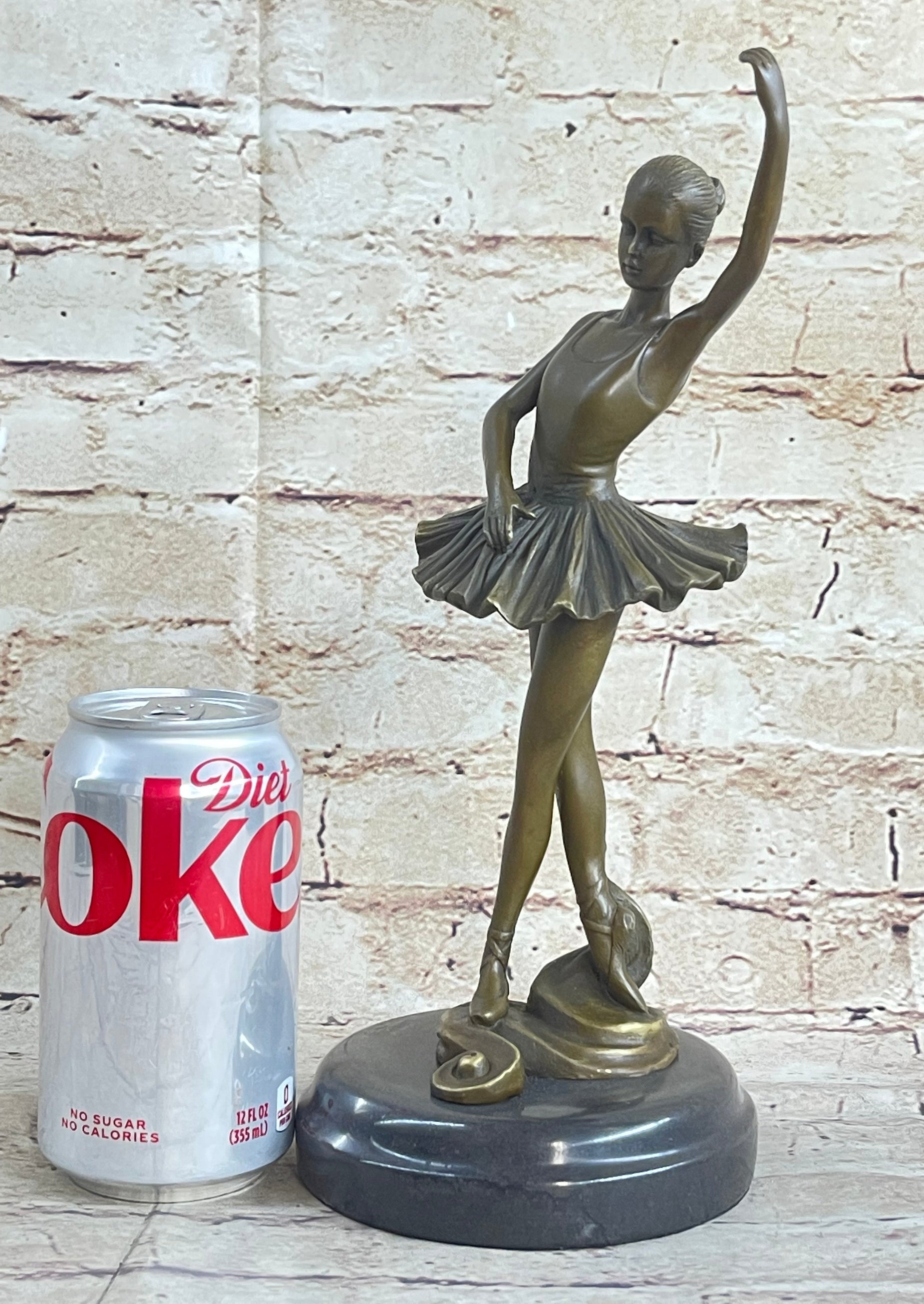 Prima Ballerina Dancer Figure Bronze 12" x 5" Marble Base