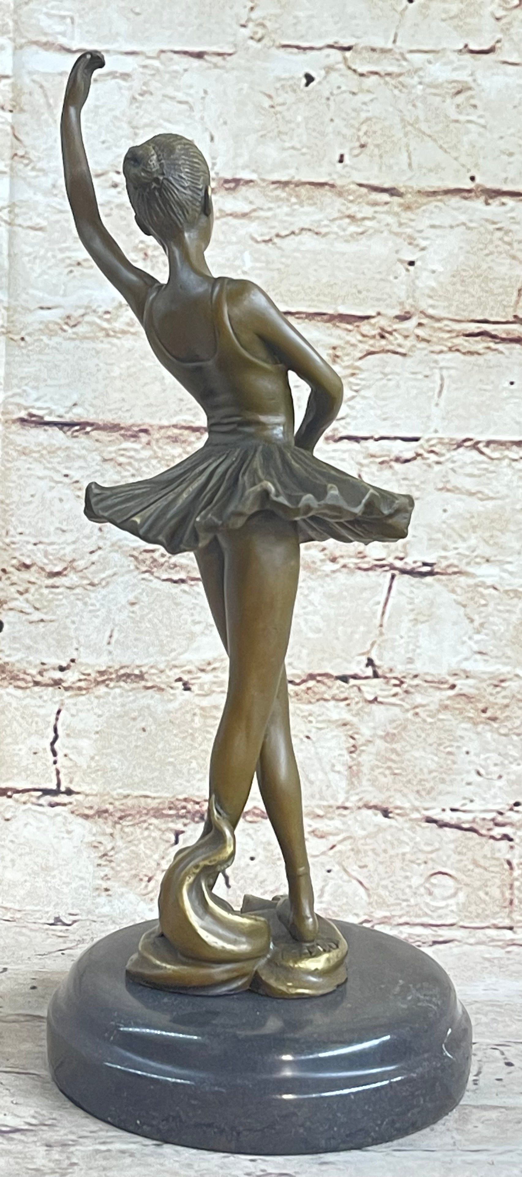 Prima Ballerina Dancer Figure Bronze 12" x 5" Marble Base