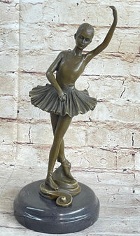 Prima Ballerina Dancer Figure Bronze 12" x 5" Marble Base
