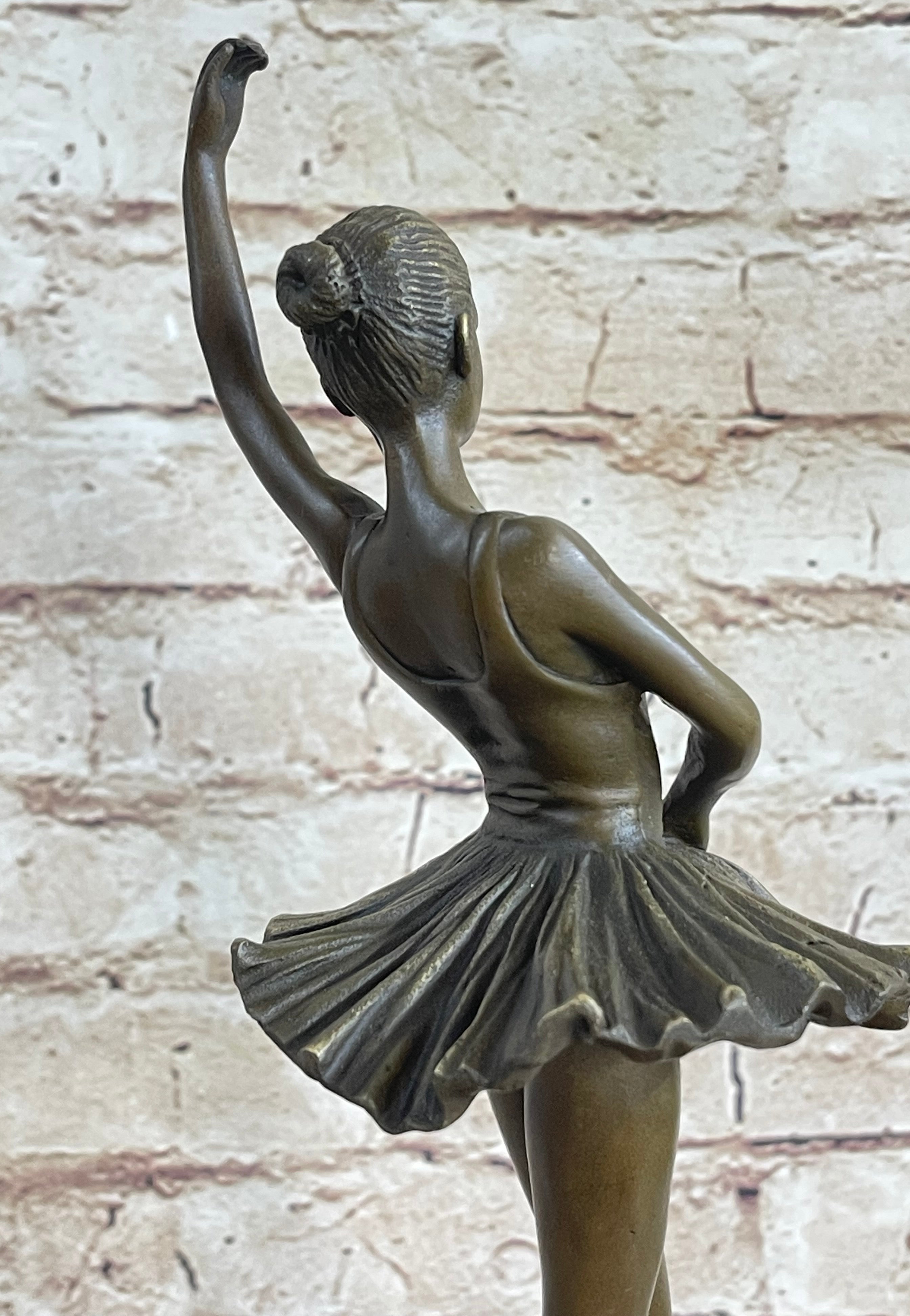Prima Ballerina Dancer Figure Bronze 12" x 5" Marble Base