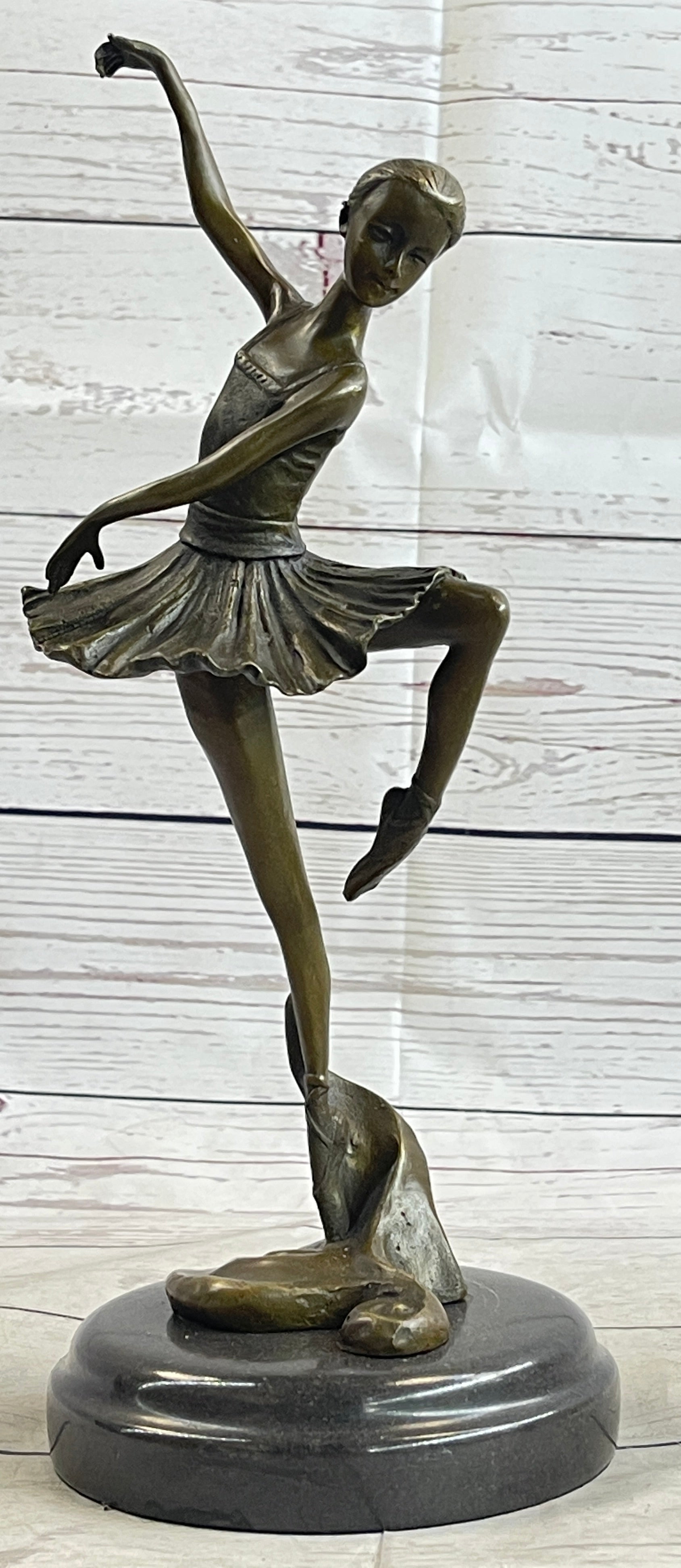 Signed Prima Ballerina Dancer Bronze Sculpture 12.5" x 5"