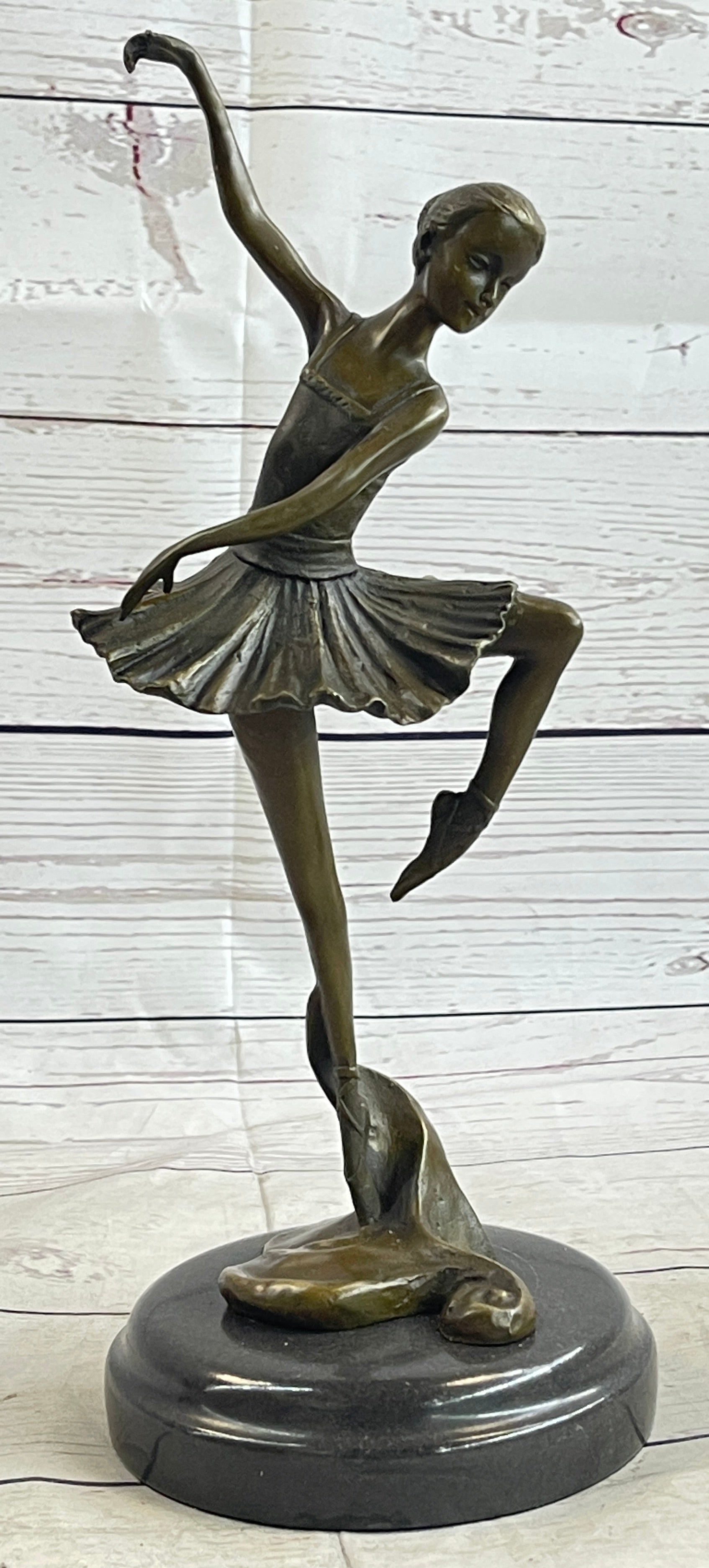 Signed Prima Ballerina Dancer Bronze Sculpture 12.5" x 5"