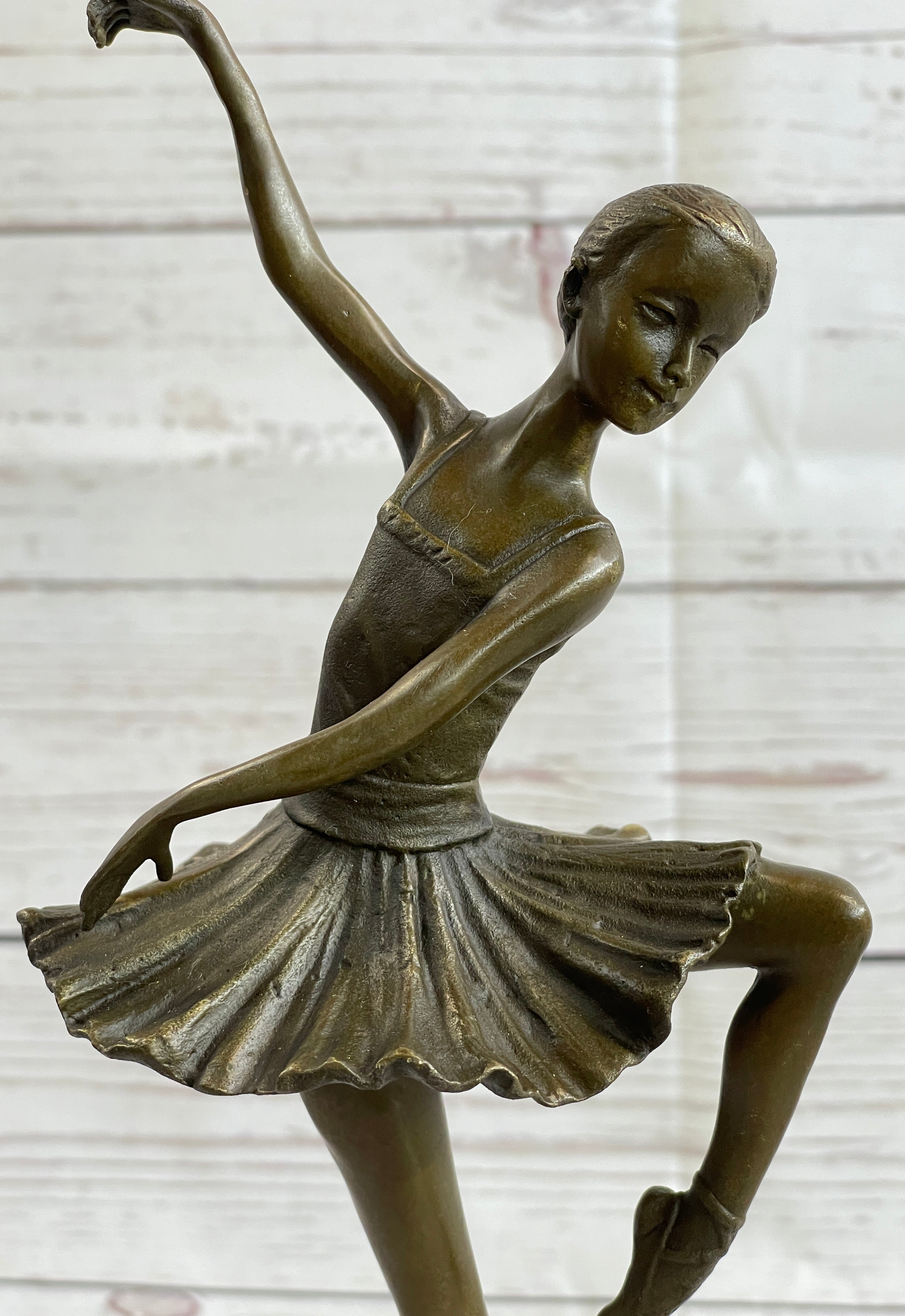 Signed Prima Ballerina Dancer Bronze Sculpture 12.5" x 5"