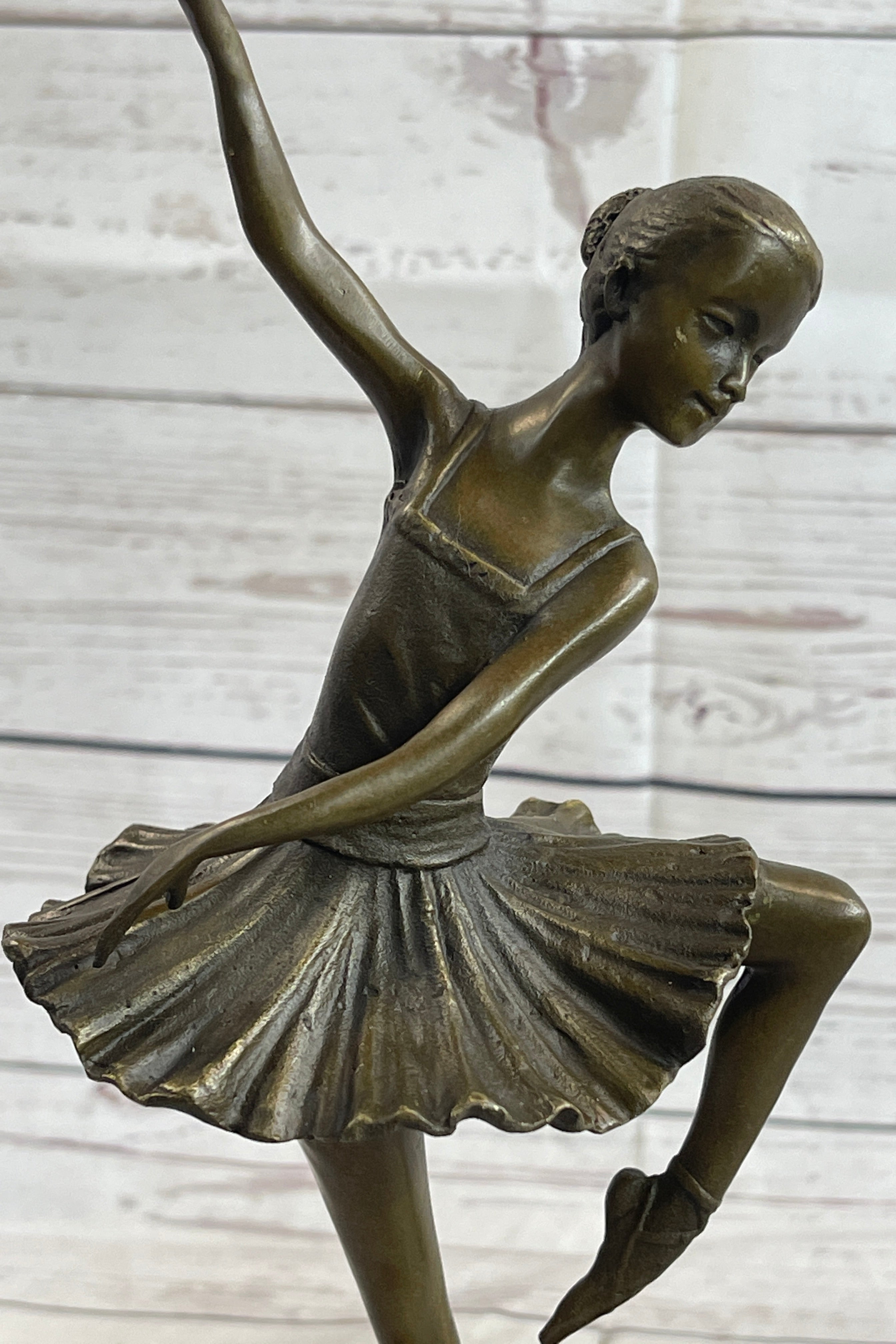 Signed Prima Ballerina Dancer Bronze Sculpture 12.5" x 5"