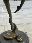 Signed Prima Ballerina Dancer Bronze Sculpture 12.5" x 5"
