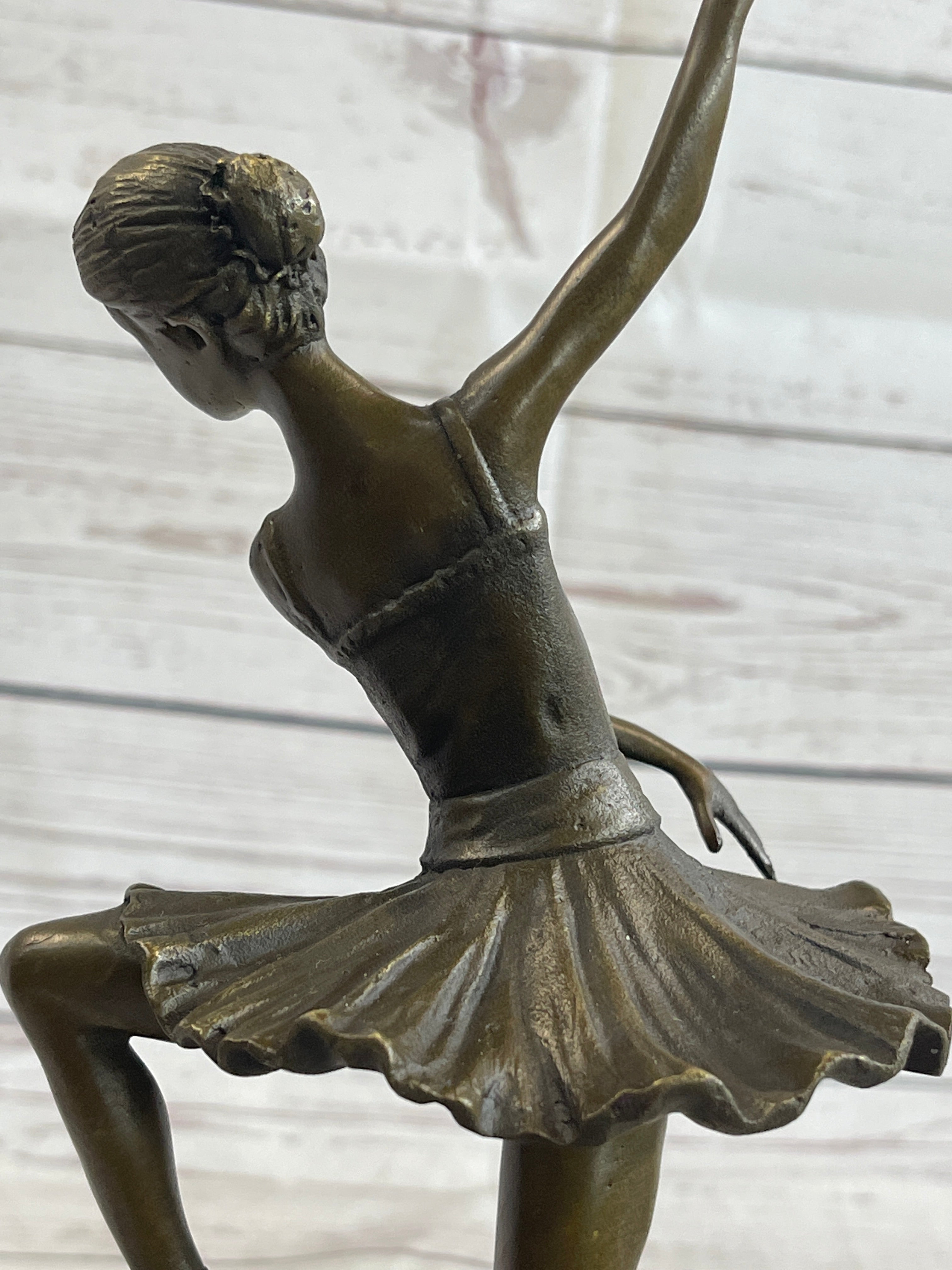 Signed Prima Ballerina Dancer Bronze Sculpture 12.5" x 5"